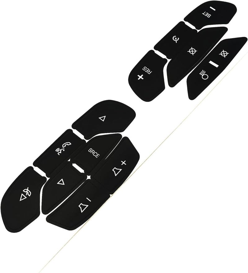 AtticZone Steeing Wheel Dash Button Repair Kit Stickers Decals Compatible with GM GMC Yukon Acadia Sierra, Chevrolet Silverado Tahoe Suburban 2006-2014, 2Pcs - Image 3